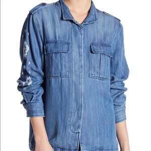 Rails Smith Embroidered Sleeve Chambray Shirt